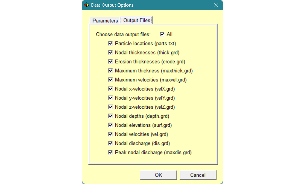 Output data files