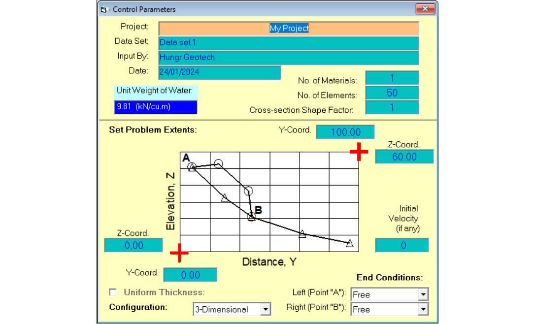 Control parameters